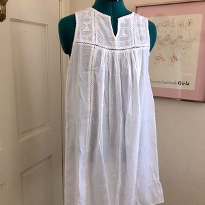Cynthia Rowley white cotton boho nightgown XS
